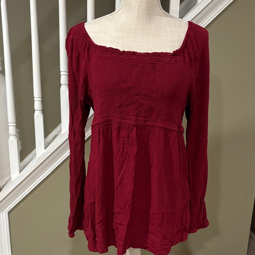 Maternity Women's Red Long Sleeve Top